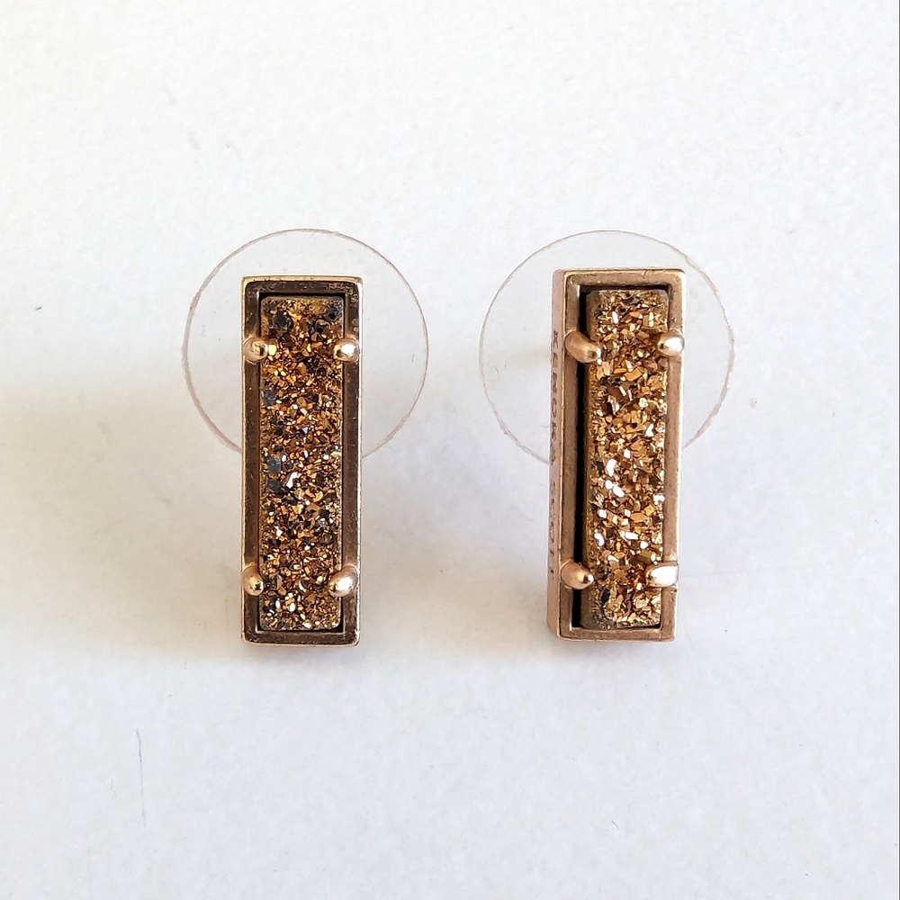 Kendra Scott Lady Drusy Bar Earrings in Rose Gold